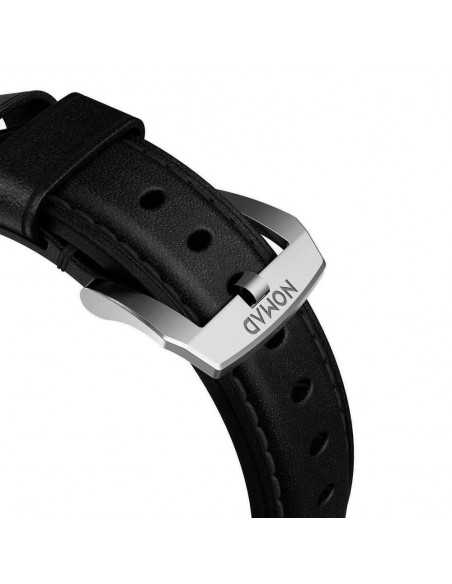 Pasek do Apple Watch 42/44 mm Nomad Skórzany Czarno-Srebrny