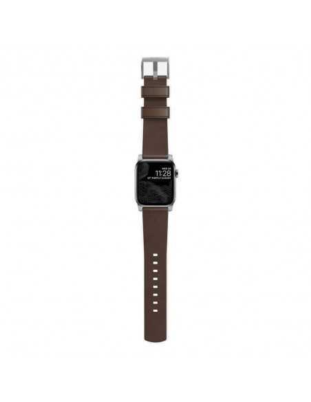 Pasek Apple Watch 42/44 mm Nomad Skóra Brązowo-Srebrny