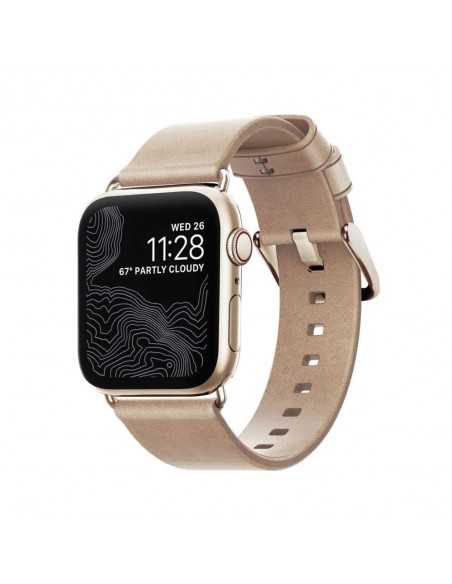 Pasek Apple Watch 38/40 mm Nomad Skóra Beżowo-Złoty