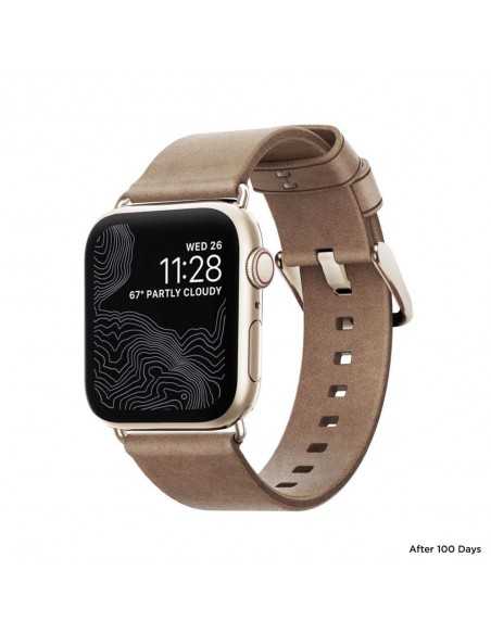 Pasek Apple Watch 38/40 mm Nomad Skóra Beżowo-Złoty