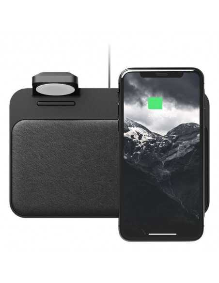 Ładowarka bezprzewodowa Nomad na 2 smartfony i Apple Watch Skóra Czarna