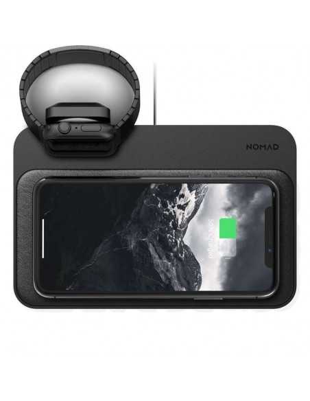 Ładowarka bezprzewodowa Nomad na 2 smartfony i Apple Watch Skóra Czarna
