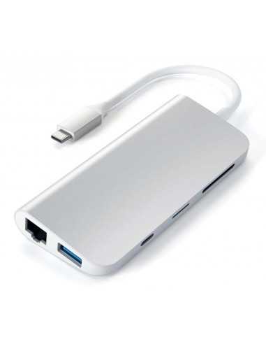 Rozgałęziacz HUB Satechi do Macbook – USB-C Ethernet Mini Display Port HDMI 4K USB Micro SD Srebrny