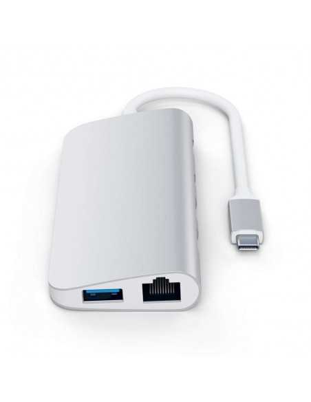 Rozgałęziacz HUB Satechi do Macbook – USB-C Ethernet Mini Display Port HDMI 4K USB Micro SD Srebrny
