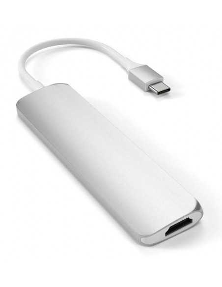 Rozgałęziacz HUB Slim Satechi do Macbook – USB-C HDMI 4K USB SD Micro SD Srebrny