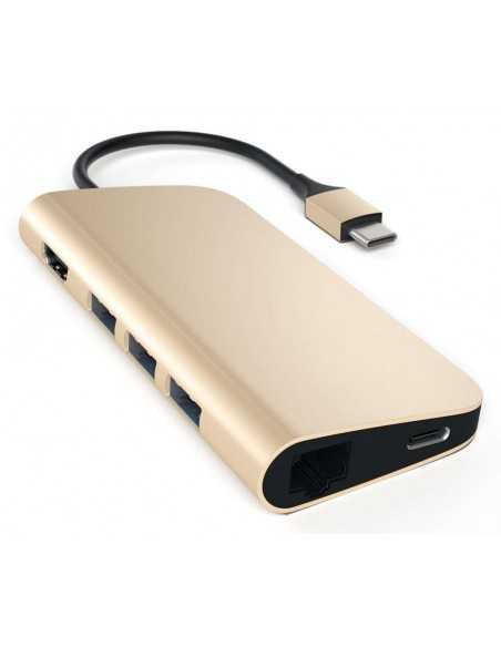 Rozgałęziacz HUB Satechi do Macbook – USB-C Ethernet HDMI 4K USB SD Micro SD Złoty