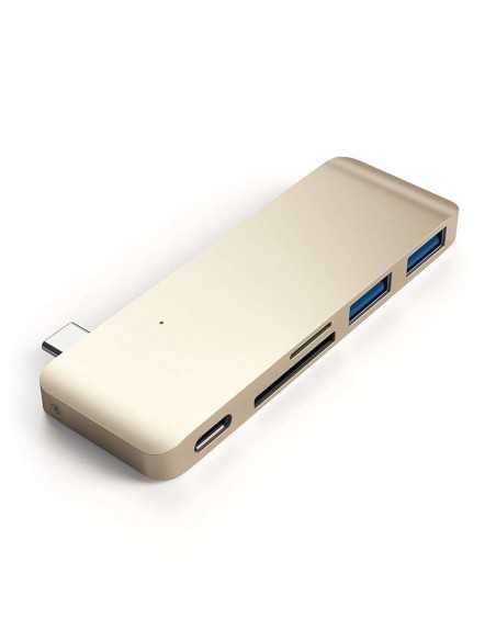 Rozgałęziacz HUB Pass Satechi do Macbook – USB-C USB SD Złoty