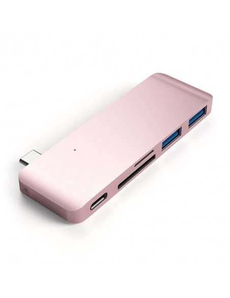 Rozgałęziacz HUB Pass Satechi do Macbook – USB-C USB SD Różowy