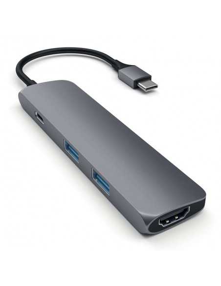 Rozgałęziacz HUB Slim Satechi do Macbook – USB-C HDMI 4K USB Szary