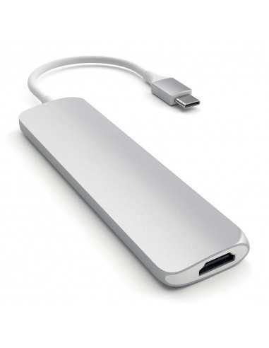 Rozgałęziacz HUB Slim Satechi do Macbook – USB-C HDMI 4K USB Srebrny