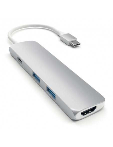 Rozgałęziacz HUB Slim Satechi do Macbook – USB-C HDMI 4K USB Srebrny