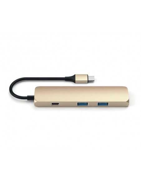 Rozgałęziacz HUB Slim Satechi do Macbook – USB-C HDMI 4K USB Złoty