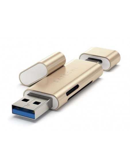Czytnik kart SD microSD Satechi do gniazda USB-C i USB 3.0 złoty