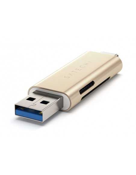 Czytnik kart SD microSD Satechi do gniazda USB-C i USB 3.0 złoty