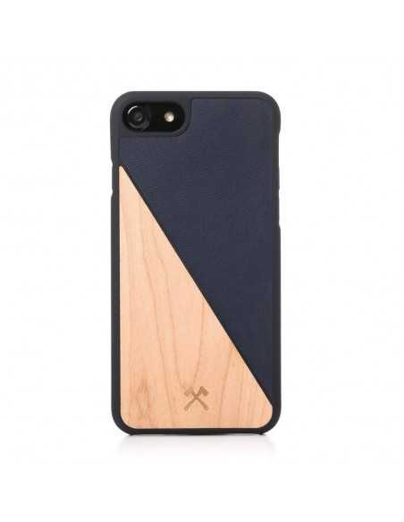 Etui iPhone 7/8 Woodcessories Ecosplit Drewno Skóra Niebieskie