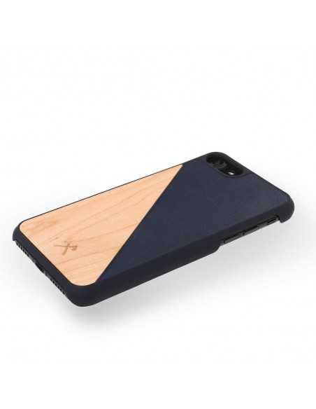 Etui iPhone 7/8 Woodcessories Ecosplit Drewno Skóra Niebieskie