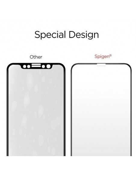 Szkło hartowane Spigen iPhone X/XS FC Czarne