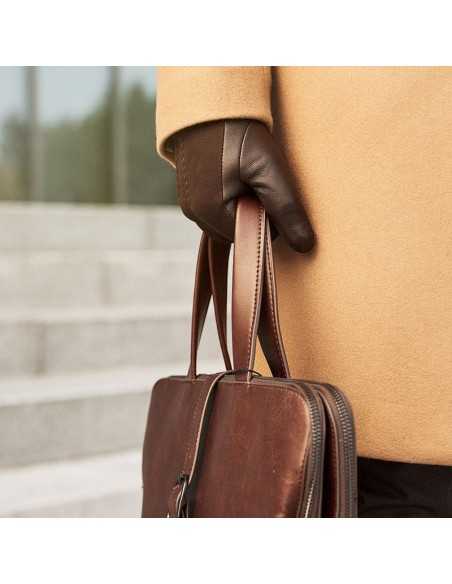 Rękawiczki do ekranów dotykowych napoGloves napoSUEDE męskie L Brązowe