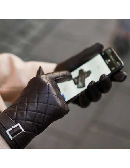 Rękawiczki do ekranów dotykowych napoGloves napoELEGANT damskie XS Brązowe