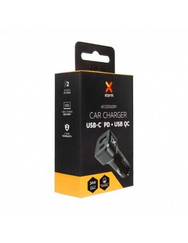 XTORM Adapter samochodowy USB-C 24W + USB QC 3.0