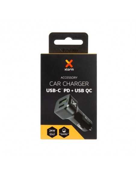 XTORM Adapter samochodowy USB-C 24W + USB QC 3.0