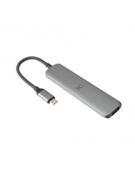 XTORM Adapter USB-C Hub 4-in-1 (pleciony kabel) szary