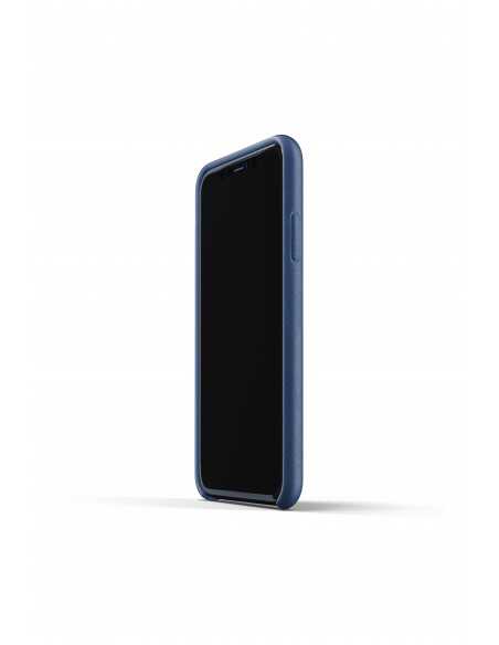 Mujjo Full Leather Wallet Case - etui skórzane do iPhone 11 (niebieskie)