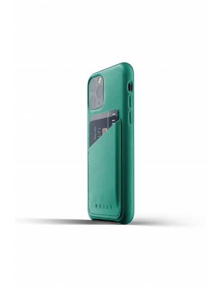 Mujjo Full Leather Wallet Case - etui skórzane do iPhone 11 Pro (zielone)