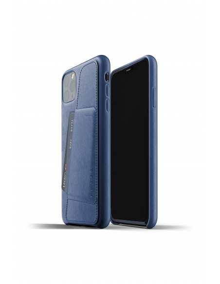 Mujjo Full Leather Wallet Case - etui skórzane do iPhone 11 Pro Max (niebieskie)