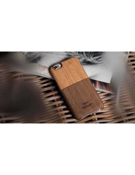 Etui iPhone 6/6S Outdoor Wzór drewna Kieszonka Ciemno Brązowe