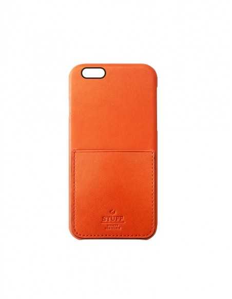 Etui iPhone 6 kieszonka Stuff skóra pomarańczowe