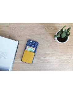 Etui iPhone 6 kieszonka Stuff skóra z bawełną musztardowe 2