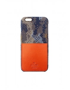 Etui iPhone 6 kieszonka Stuff skóra z bawełną pomarańczowe