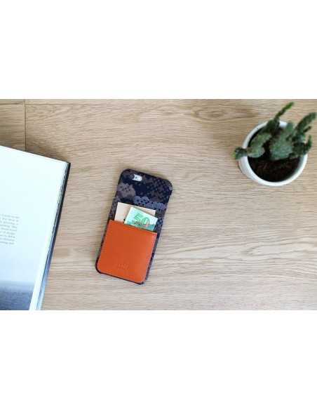 Etui iPhone 6 kieszonka Stuff skóra z bawełną pomarańczowe