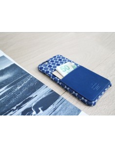 Etui iPhone 6 kieszonka Stuff skóra z bawełną niebieskie 2