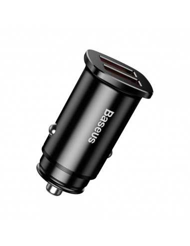 BASEUS MINI QC3.0 2-PORT USB CAR CHARGER BLACK
