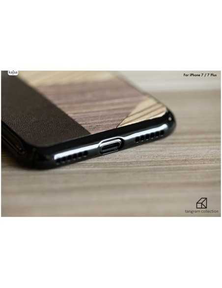 Etui iPhone 7/8 Kajsa Tangram Drewno Czarno Białe