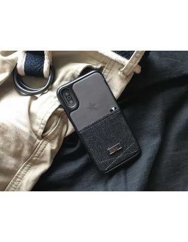 ETUI IPHONE X KAJSA DENIM KIESZONKA CZARNE ETUI IPHONE X KAJSA DENIM KIESZONKA CZARNE