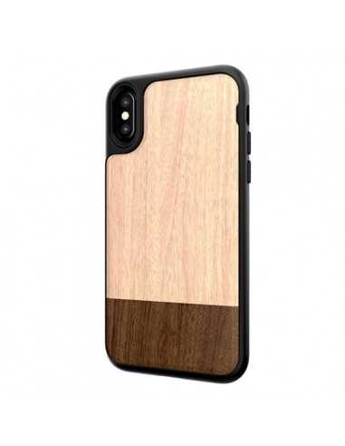 Etui iPhone X Outdoor Wzór drewna Beżowe