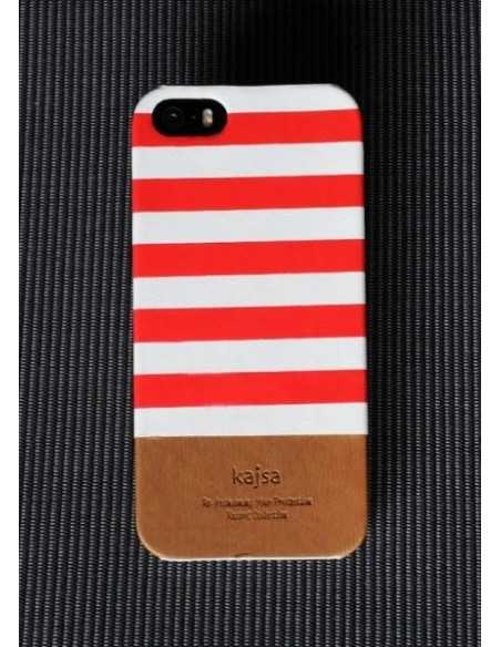 Etui iPhone 5S Kolekcja Resort Paski - Czerwony
