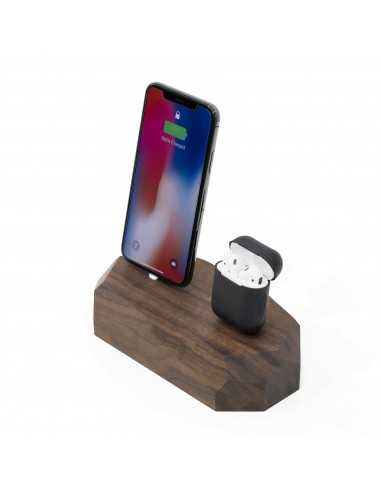 Stacja dokująca Apple podwójna Oakywood orzech amerykański Stacja dokująca Apple podwójna Oakywood orzech amerykański