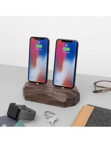 Stacja dokująca Apple podwójna Oakywood orzech amerykański Stacja dokująca Apple podwójna Oakywood orzech amerykański