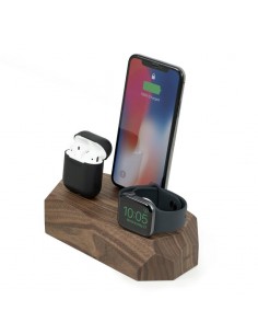 Stacja dokująca iPhone i Apple Watch Oakywood potrójna orzech